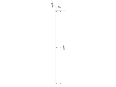Dimensional drawing 2 OBO AZDMD 50 FS Cover for cable support system 53mm