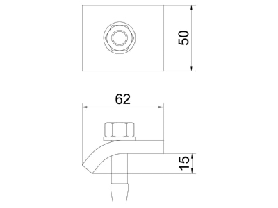 Ma�zeichnung 2 OBO KWH 15 FT  VE2  Klemmwinkel m Hakenschraube KWH 15 FT  Inhalt  2 