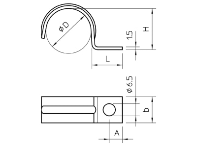 Mazeichnung 3 OBO 1015 8 A2 Befestigungsschelle 1015 8 VA