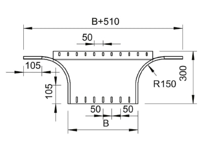 Ma�zeichnung 2 OBO RAA 640 FS Anbau Abzweigstueck 60x400mm
