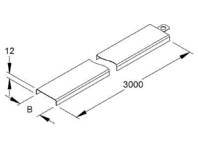 Mazeichnung Niedax RD 50 Kabelrinnendeckel