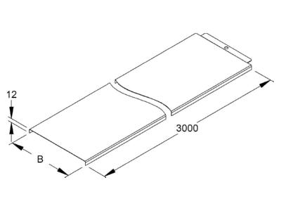 Dimensional drawing Niedax RD 300 Cover for cable support system 302mm