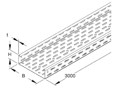 Mazeichnung Niedax RL 60 100 F Kabelrinne