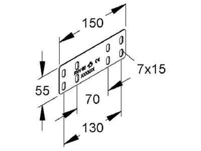 Mazeichnung Niedax RVV 60 Rinnenverbinder