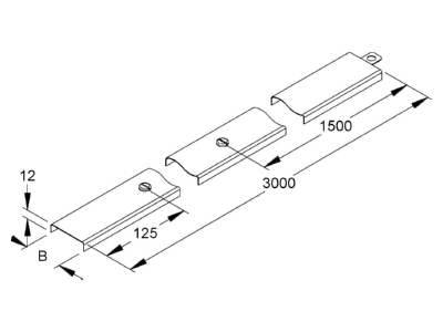 Mazeichnung Niedax RDV 50 Kabelrinnendeckel