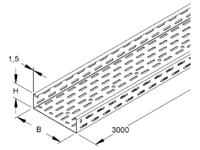 Dimensional drawing Niedax RS 60 400 Cable tray 60x400mm