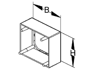 Dimensional drawing Niedax LED 26 030 End cap for installation duct 26x30mm