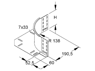 Mazeichnung Niedax REK 110 Anbaueck