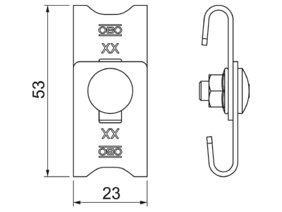 Ma�zeichnung 1 OBO GEV 36 A2 Eckverbinder
