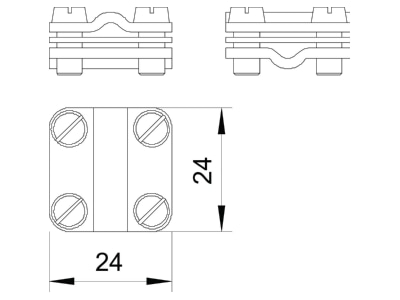 Dimensional drawing 2 OBO 470 4 16 Earth terminal clamp 4   16mm 