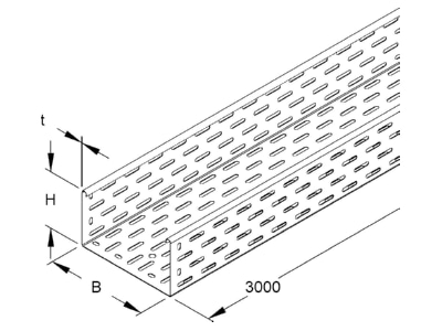 Mazeichnung Niedax RL 110 100 Kabelrinne