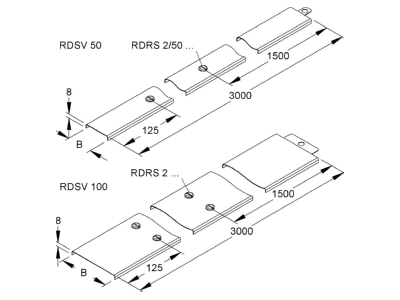 Mazeichnung Niedax RDSV 100 Abdeckung