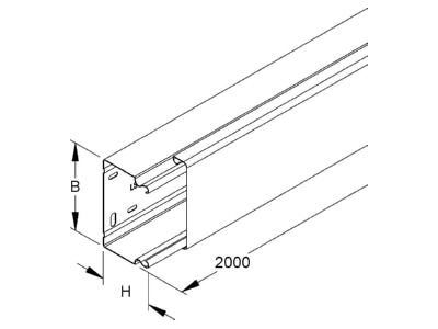 Dimensional drawing Niedax LLK 60 100 Wireway 60x100mm