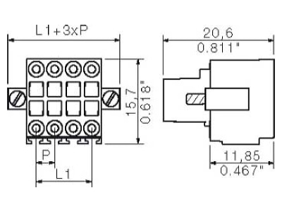 Schaltbild Weidmueller B2L 3 5 20 F SN SW LP Verbinder B2L S2L