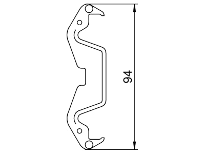 Dimensional drawing 1 OBO KL80A Cable clip for device mount wireway
