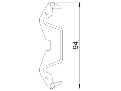 Dimensional drawing 2 OBO KL80A Cable clip for device mount wireway