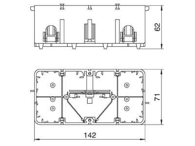 Dimensional drawing 1 OBO 7GD8Z Device box for device mount wireway

