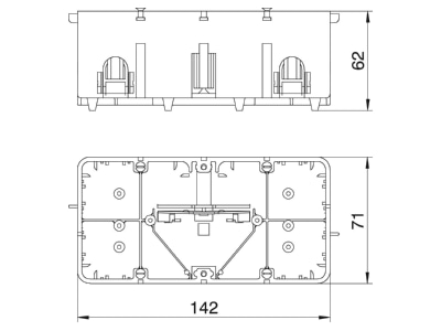 Dimensional drawing 2 OBO 7GD8Z Device box for device mount wireway
