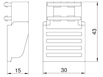 Dimensional drawing 2 OBO GES RV Slot in extension for underfloor duct