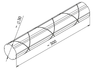 Dimensional drawing 1 OBO 7LSB Acoustic baffle for device mount wireway
