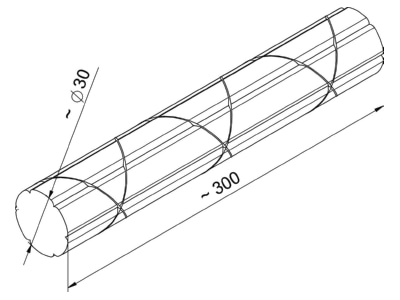 Dimensional drawing 2 OBO 7LSB Acoustic baffle for device mount wireway