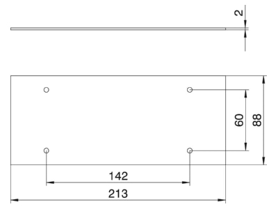 Ma�zeichnung 1 OBO T12L P03S 9011 Abdeckplatte o  Lochbild f  T12L