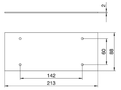 Ma�zeichnung 2 OBO T12L P03S 9011 Abdeckplatte o  Lochbild f  T12L