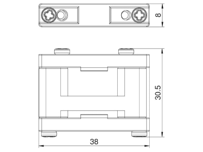 Dimensional drawing 2 OBO T ZE Strain relief for duct installation