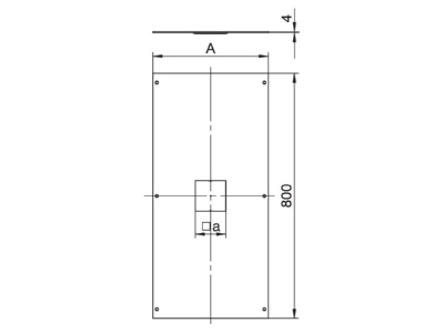 Dimensional drawing OBO OKA DAT 300 Underfloor duct flush open 300mm