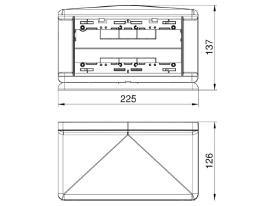 Dimensional drawing 2 OBO T4L00C 9011 Empty surface tank 4 units