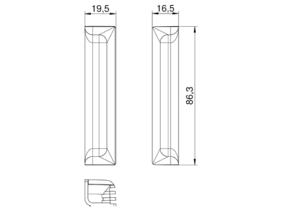 Dimensional drawing 1 OBO T8NL EB1 7035 Accessory for surface tank
