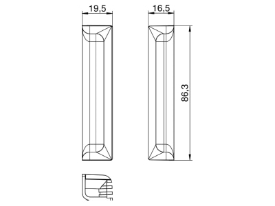 Dimensional drawing 2 OBO T8NL EB1 7035 Accessory for surface tank
