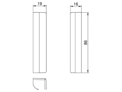 Dimensional drawing 1 OBO T8NL EB2 7035 Accessory for surface tank
