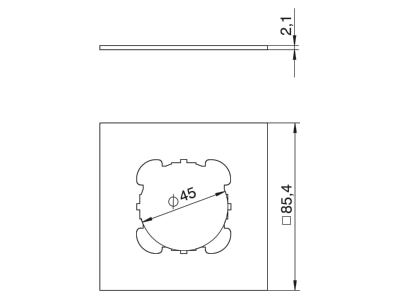 Dimensional drawing 1 OBO T8NL P2 9011 Cover plate for installation units
