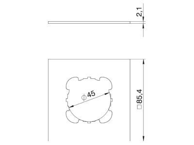 Dimensional drawing 2 OBO T8NL P2 9011 Cover plate for installation units