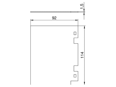 Dimensional drawing 1 OBO T8NL TQ Separation plate for surface tank
