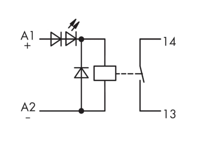 Circuit diagram WAGO 288 364 Switching relay DC 24V 5A