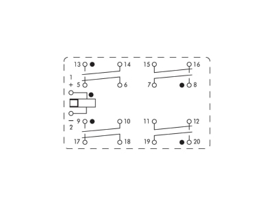 Circuit diagram WAGO 288 414 Switching relay AC 24V DC 24V 6A