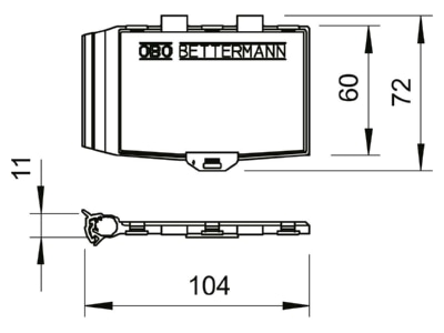 Dimensional drawing 1 OBO PCS H  VE10  Accessory for lightning protection PCS H  quantity  10 
