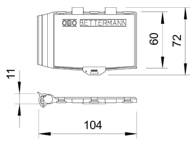 Dimensional drawing 2 OBO PCS H  VE10  Accessory for lightning protection PCS H  quantity  10 