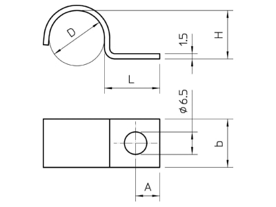 Dimensional drawing 1 OBO 1015 5 G Mounting strap 5mm
