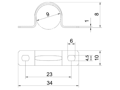 Dimensional drawing 3 OBO 605 9 G Mounting strap