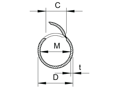 Dimensional drawing 2 OBO 2954 M20 LGR Plastic installation conduit 20mm