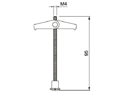 Dimensional drawing 1 OBO 451 M4x95 G Toggle fixing with thread tap 95x4
