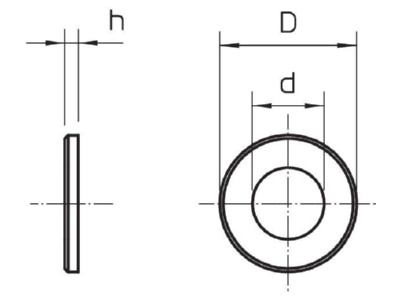 Dimensional drawing 2 OBO WS M8 G25 G WasherID 8 4mmOD 25mm