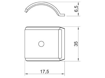 Dimensional drawing 3 OBO 2058FW M 12 FT Shell for cable clamp 12mm
