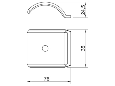 Dimensional drawing 3 OBO 2058FW M 70 FT Shell for cable clamp 70mm