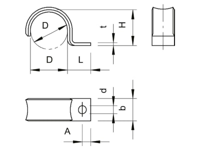 Dimensional drawing 1 OBO WN 7855 A 7 Mounting strap 7mm
