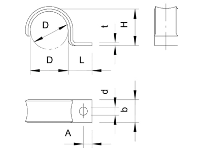 Dimensional drawing 2 OBO WN 7855 A 7 Mounting strap 7mm