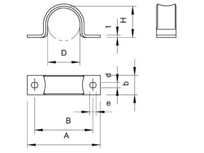 Dimensional drawing 3 OBO WN 7855 B 6 Mounting strap 6mm